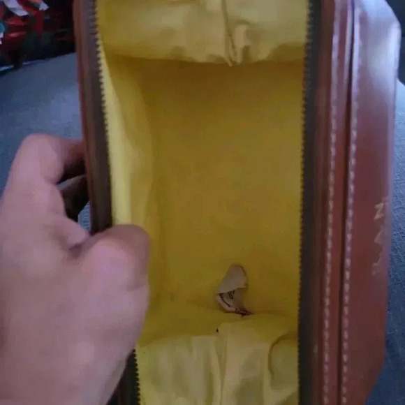 Men's top grain cowhide toiletry shave bag - Picture 6 of 7